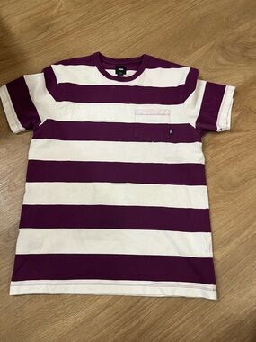 Vans mens Purple & White Stripe Pocket Tee
